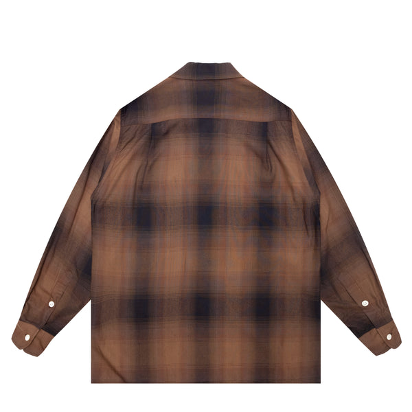 OMBRE CHECK OPEN COLLAR SHIRT L/S