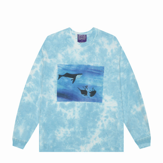 WHALE TIE DYE LS TEE