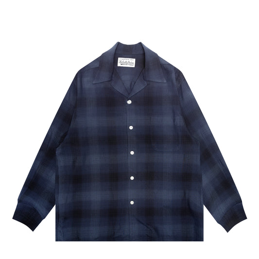 OMBRE CHECK OPEN COLLAR SHIRT L/S ( TYPE-4 )