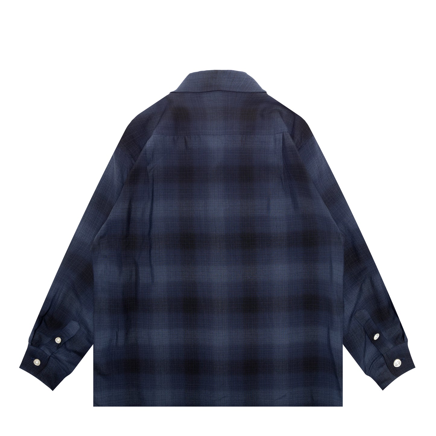 OMBRE CHECK OPEN COLLAR SHIRT L/S ( TYPE-4 )