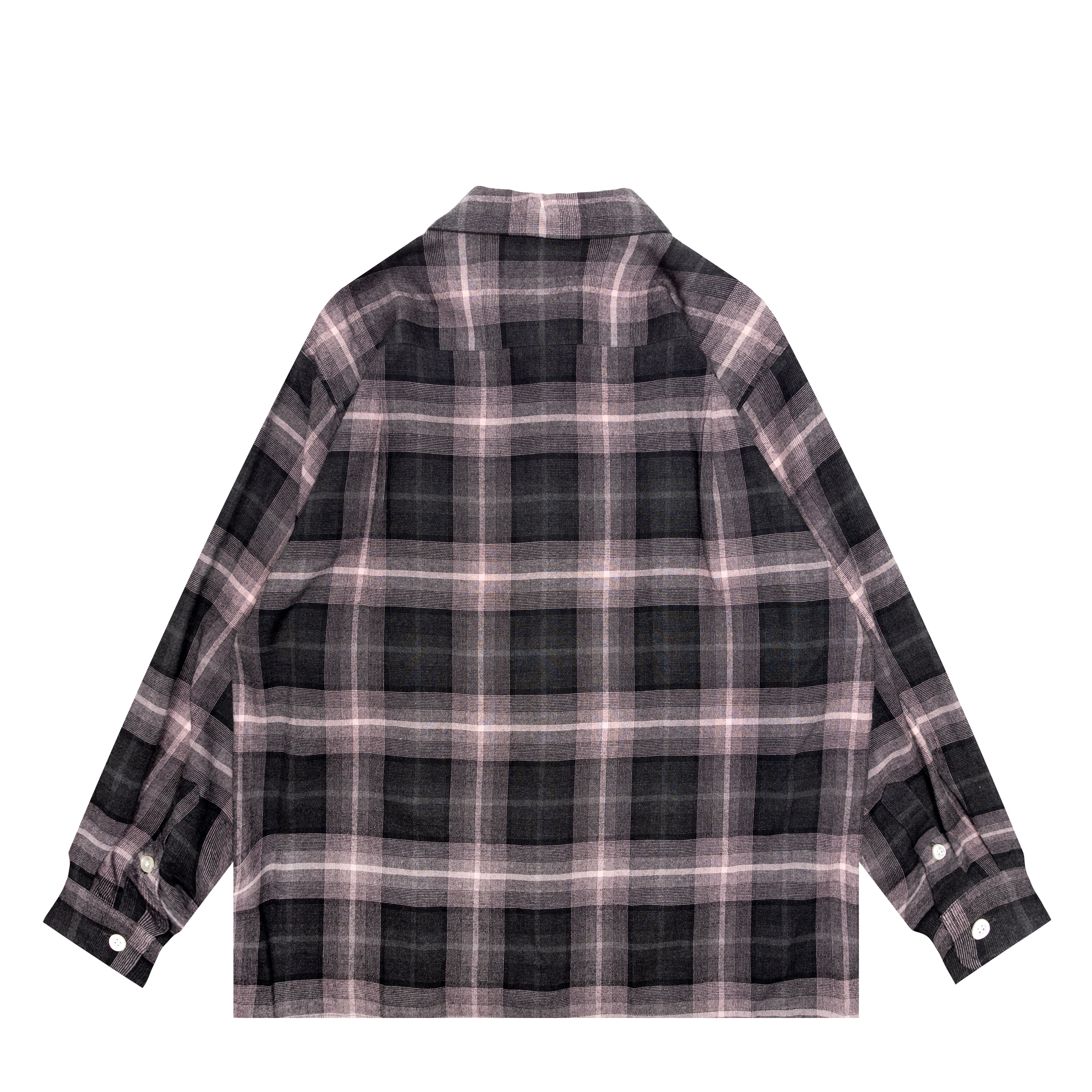 OMBRE CHECK OPEN COLLAR SHIRT L/S ( TYPE-3 ) - S